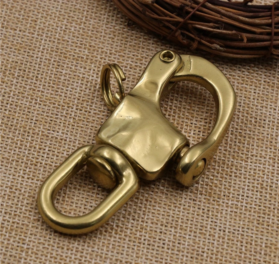 Solid Brass Swivel Fixed Eye Spring Snap Pelican Hook Shackle Quick Release Bail Rigging Sailing Boat Marine Clip Hardware Wholesale Bulk