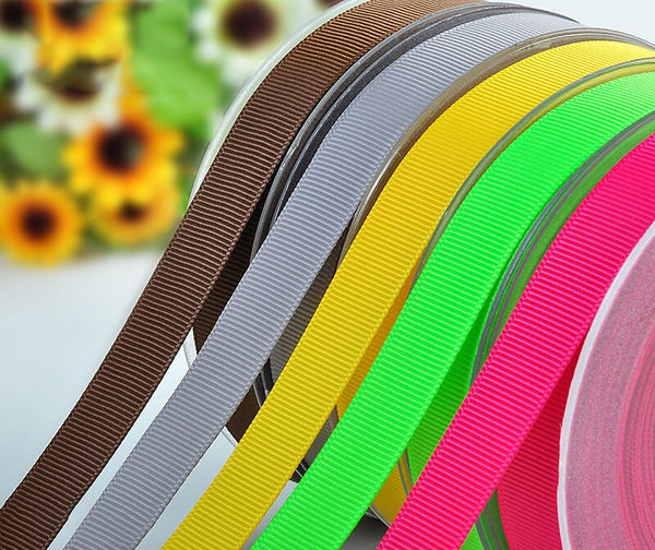 3 5 6 mm Grosgrain Ribbon Solid 1/8" 3/16 1/4 inch Craft Hair Bow Cheer Lot Supplies Scrapbook Summer Birthday Wholesale Bulk 100 350 Yards 