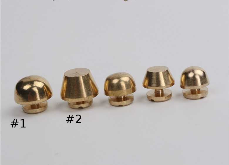 Solid Brass Screw Bag Purse Feet 9x6 10x6 12x7 mm Bucket Flat Cone Mushroom Handbag Belt Rivet Nail Concho Button Leathercraft Bulk