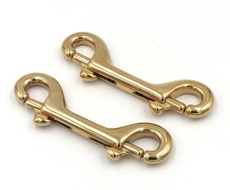 Solid Brass Double End Trigger Metal Clips Snap Hook Bag Key Keychain Luggage Clip Hook Heavy Duty End Pet Tie Leathercraft Wholesale Bulk