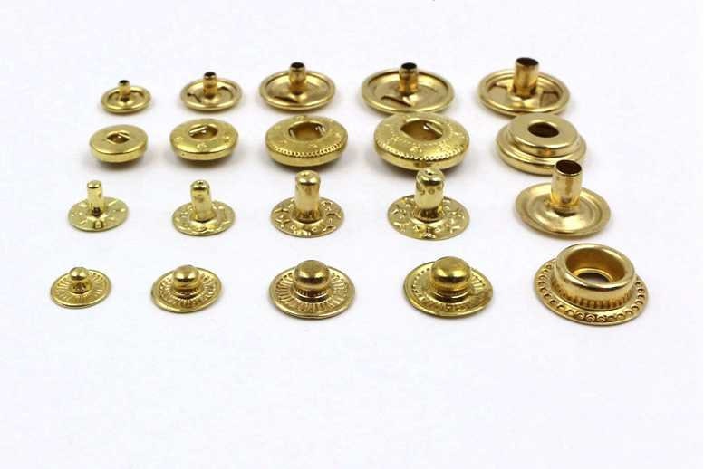 Solid Brass Round S Spring Snap Button 8 10 12 15 mm Rivet Segma Press Stud Popper Tich Fastener Closure Leathercraft Bag Clothes Diary