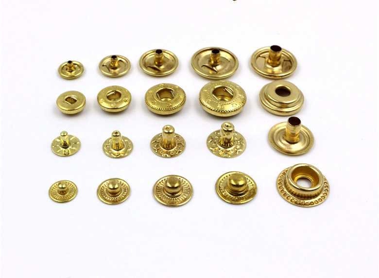 Solid Brass Round S Spring Snap Button 8 10 12 15 mm Rivet Segma Press Stud Popper Tich Fastener Closure Leathercraft Bag Clothes Diary