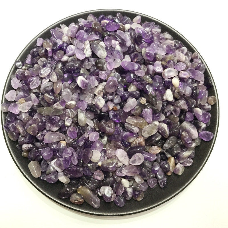 3.5oz Natural Amethyst Violet Fish Aquarium Gravel Pea Vase Filler Gems Rocks Pebbles Stones For Jewelry Decor Chips Decoration Supplies