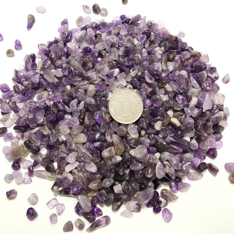 3.5oz Natural Amethyst Violet Fish Aquarium Gravel Pea Vase Filler Gems Rocks Pebbles Stones For Jewelry Decor Chips Decoration Supplies