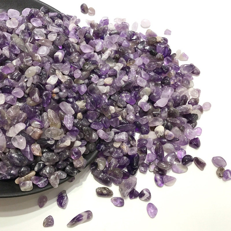 3.5oz Natural Amethyst Violet Fish Aquarium Gravel Pea Vase Filler Gems Rocks Pebbles Stones For Jewelry Decor Chips Decoration Supplies