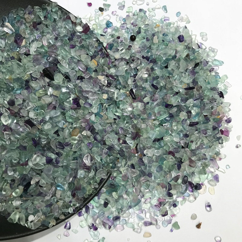 Natural Fluorite Fish Aquarium Fish Tank Gravel 3.5oz Vase Filler Gems Rocks Pebbles Stones For Jewelry Decor Chips Decoration Supplies