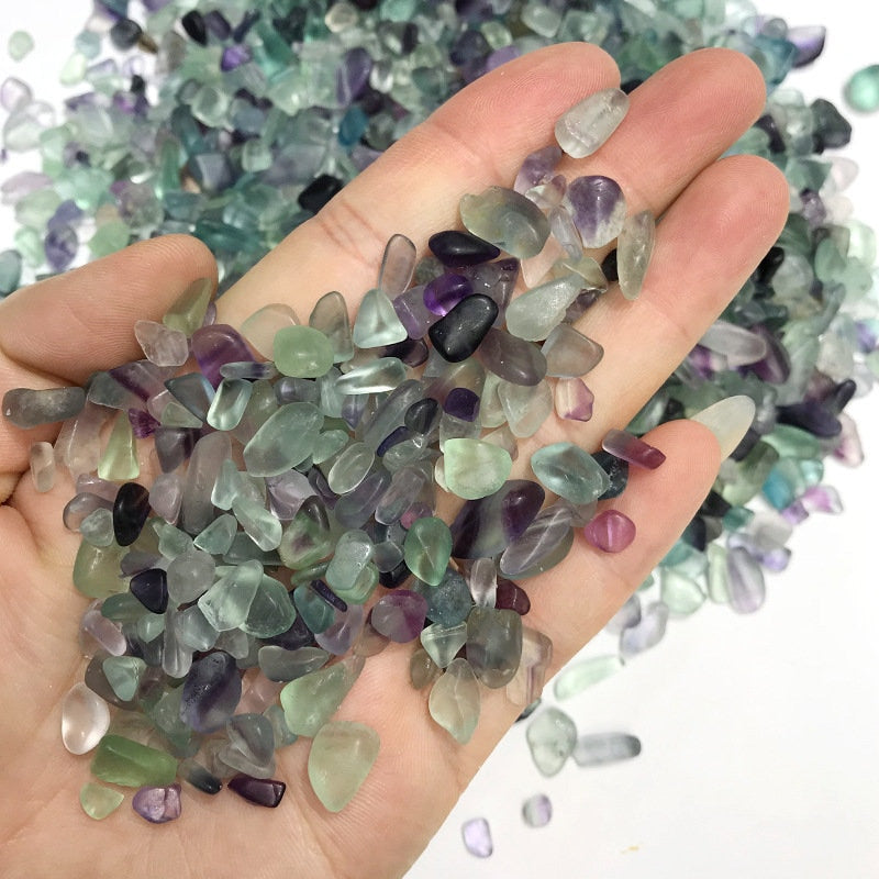 Natural Fluorite Fish Aquarium Fish Tank Gravel 3.5oz Vase Filler Gems Rocks Pebbles Stones For Jewelry Decor Chips Decoration Supplies