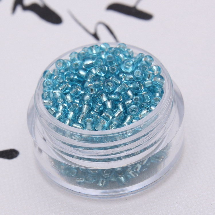 2/3/4mm 11/0 8/0 6/0 Silver Lined Seed Beads Clear Transparent Round Tiny Colorful Multi-Colored Loose Glass Beads DIY Jewelry Making Craft