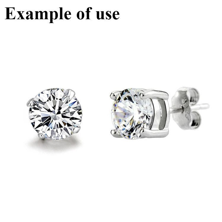 925 Sterling Silver Mount Stud Earrings Prong Setting Blank 4 5 mm 1/8 3/16" Art Deco Basket Round Base Solitare Gemstone Stone Unisex Bulk