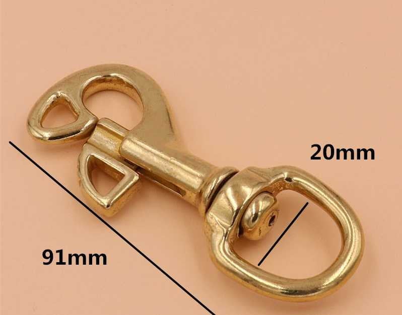 Solid Brass Swivel Eye Bolt Snap Hook Fob Clip Dog Horse Gear Spring Strap Belt Buckle Leash Lanyard Key Chain Purse Bag Tote Leathercraft