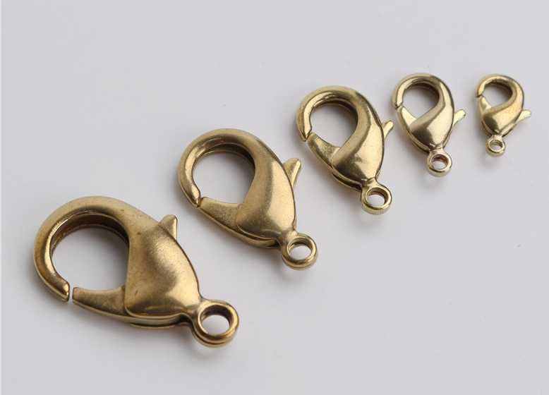 Solid Brass Lobster Claw Clasp 9-27 mm Parrot Jewelry Making Necklace Bracelet Fastener Finding Hardware Accessories Leathercraft Wholesale