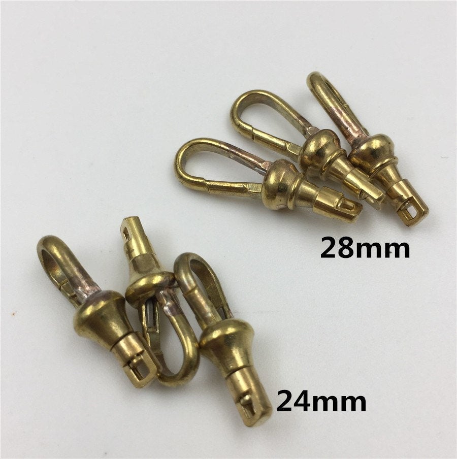 Solid Brass Pocket Watch Swivel Clip Chain Snap Hook 24 28 mm 1 1 1/8 inch Buckle DIY Hardware Accessories Leathercraft Wholesale