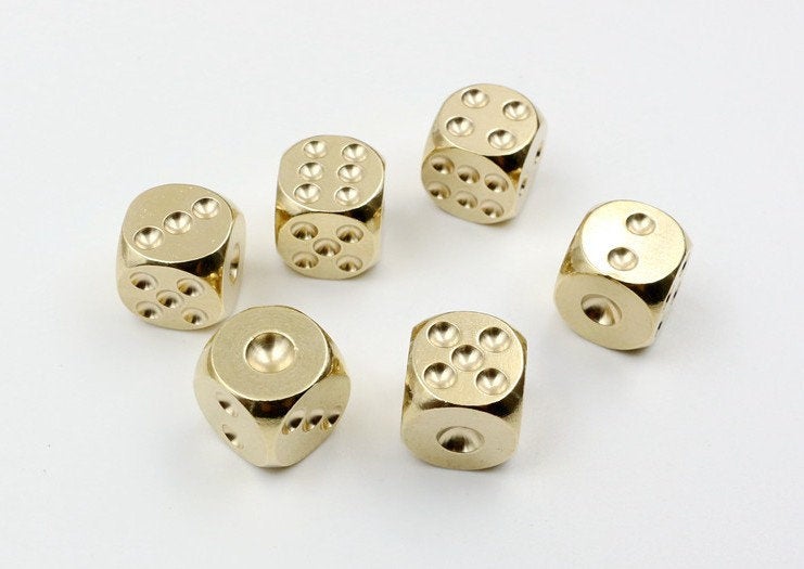 Solid Brass Dice Charm 13x13mm 1/2 1/2 inch Paperweight Knocker Copper Heavy Duty DIY Hardware Accessories Leathercraft Wholesale