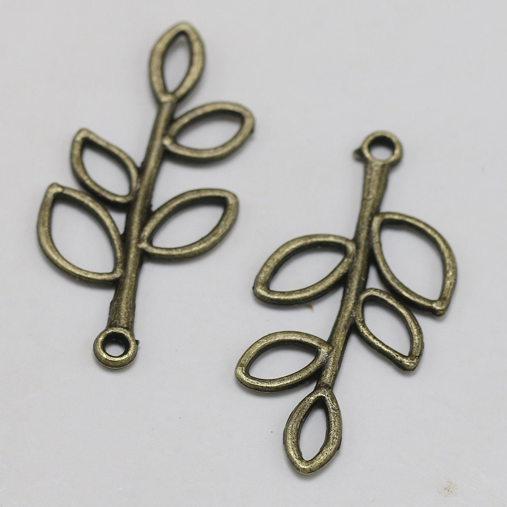 Lot Cutout Tree Olive Branch Pendant Charm Twig Leaf Vine Metal Silver Bronze Connector Finding Jewelry Making DIY Bracelet Necklace Earring