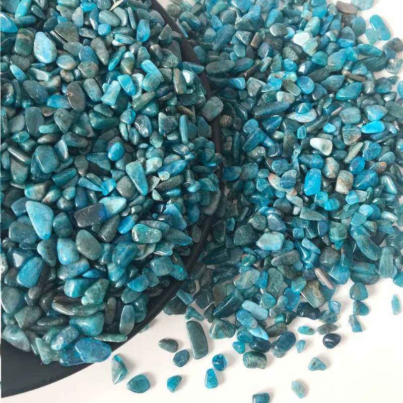 Natural Blue Apatite Aquarium Fish Tank Gravel 3.5oz Vase Filler Gems Rocks Pebbles Stones For Jewelry Decor Chips Decoration Supplies