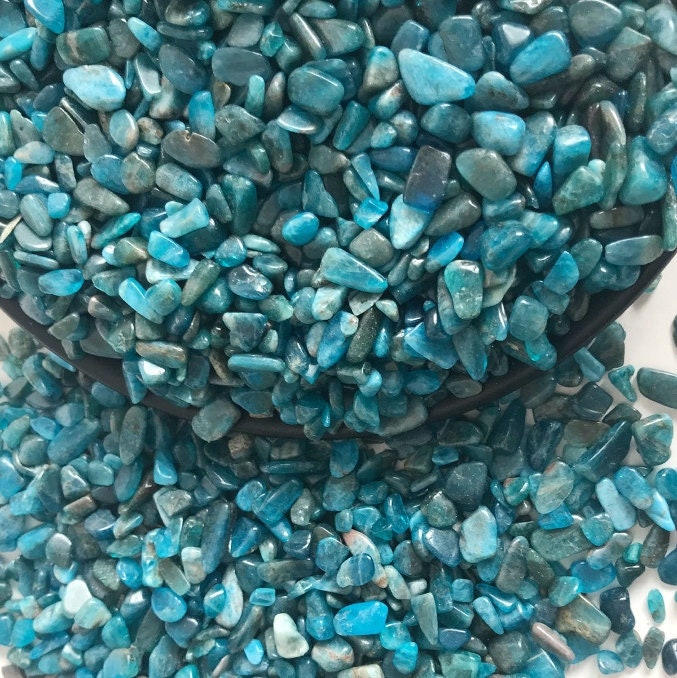 Natural Blue Apatite Aquarium Fish Tank Gravel 3.5oz Vase Filler Gems Rocks Pebbles Stones For Jewelry Decor Chips Decoration Supplies