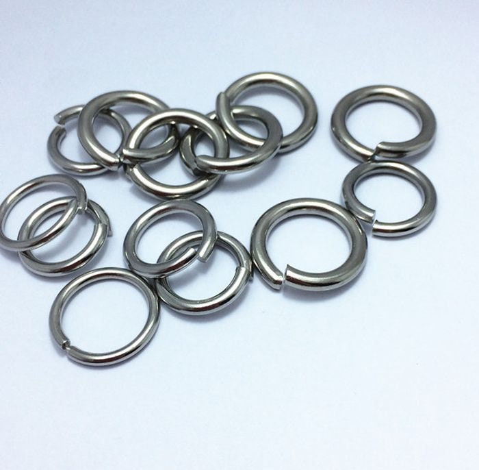 Stainless Steel Open Jump Rings 10-30mm OD Connector 12 10 8 Gauge Wire Dull Silver Color DIY Jewelry Hardware Chainmail Chainmaille Weave