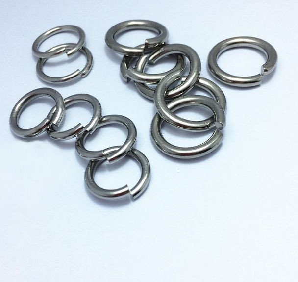 Stainless Steel Open Jump Rings 10-30mm OD Connector 12 10 8 Gauge Wire Dull Silver Color DIY Jewelry Hardware Chainmail Chainmaille Weave