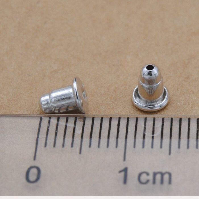 925 Sterling Silver Bullet Earring Backs Barrel Stud Earnut Stopper Safety Clutch Ear Nut Bell Parts Solid Bulk Wholesale Lot 5.5x4.5 6x6 mm