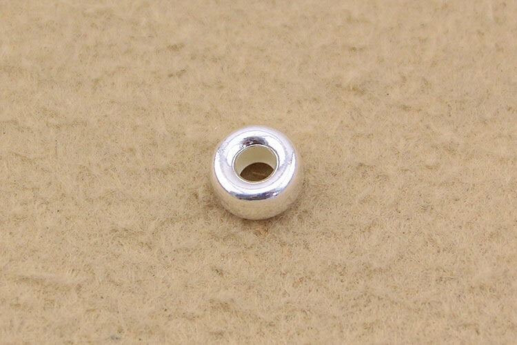 925 Sterling Silver Smooth Rondelle Donut Spacer Bead Tube 3 4 5 6 7 8 10 mm Necklace Bracelet Solid Bulk Wholesale Jewelry Making Findings