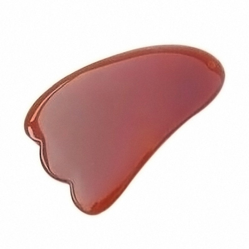 Natural Red Agate Carnelian Gua Sha Board 4-3/8 inch Guasha Face Body Tool Chalcedony