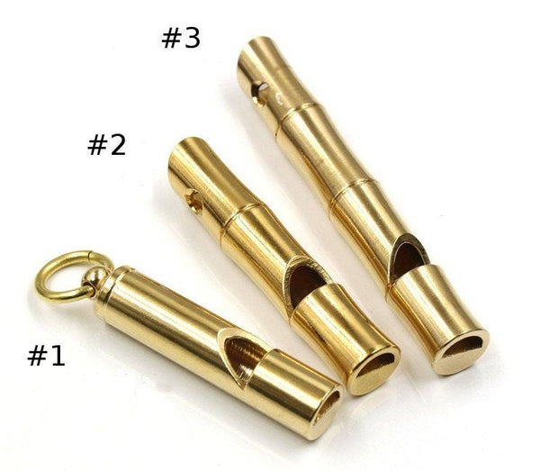 Solid Brass Pocket Whistle Fob Pendant Key Ring Keychain Outdoor EDC Emergency Survival Nautical Camping Hiking Safety Tool Gear Heavy Duty