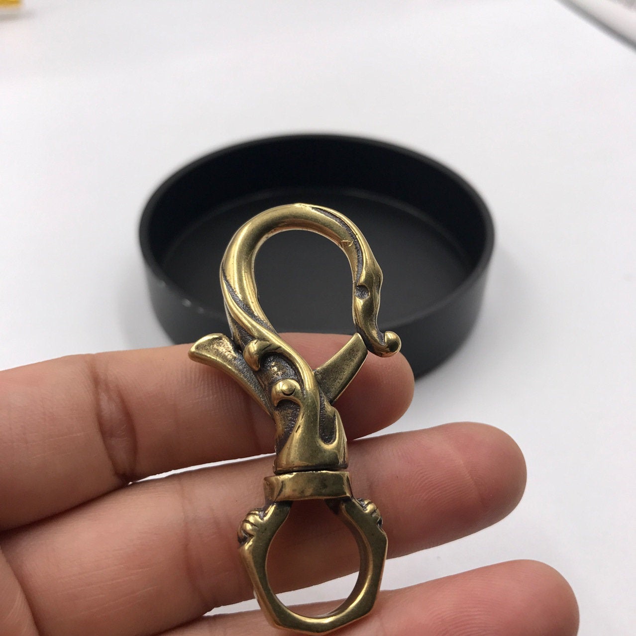 Solid Brass Swivel Eye Bolt Snap 2 1/4" Hook Fob Clip Dog Gear Spring Strap Belt Buckle Leash Lanyard Key Chain Purse Bag Tote Leathercraft