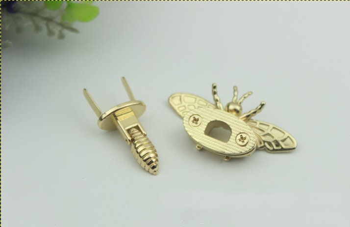 Twist Turn Purse Lock Bee Fly 15 30 mm 9/16 1 3/16" Metal Bag Clutch Wallet Closure Latch Making Locks Hardware Supplies Diy Wholesale Bulk