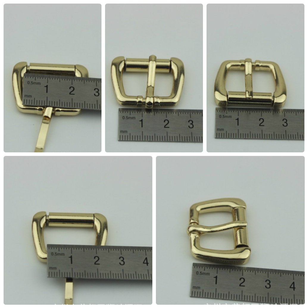 Rectangle Metal Roller Pin Belt Buckle Heel Bar Single Prong Tongue Purse Strap Shoes Leathercraft Hardware Repair 15 20 25mm Silver Gold