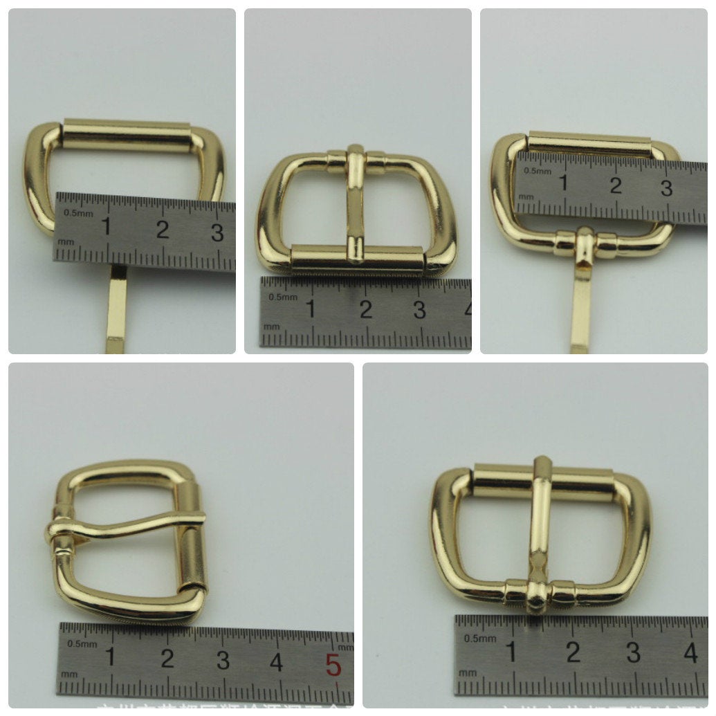 Rectangle Metal Roller Pin Belt Buckle Heel Bar Single Prong Tongue Purse Strap Shoes Leathercraft Hardware Repair 15 20 25mm Silver Gold