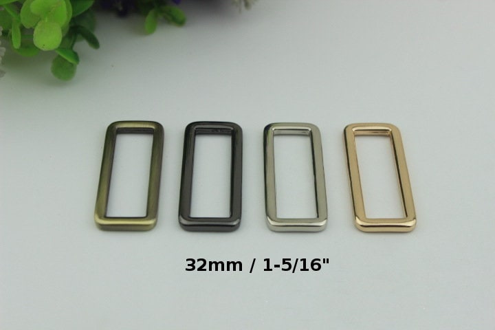 Metal Slide Buckle Strap Adjuster Triglide Rectangle Ring Keeper Flat Purse Belt Collar Leash Gold Silver Black Bronze 20 25 38mm 3/4 1 inch