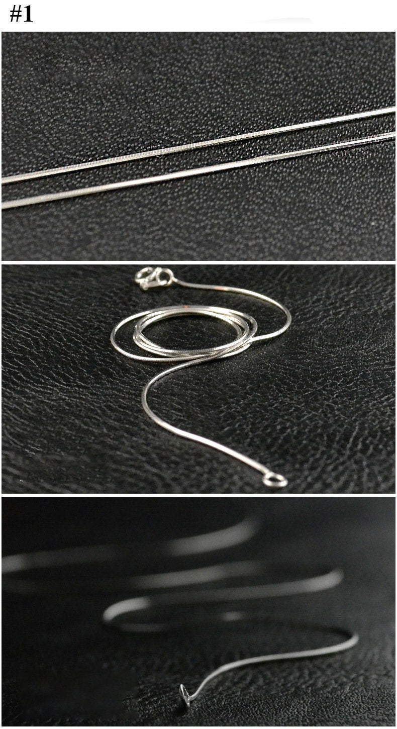 925 Sterling Silver Chain Necklace 40 45cm 16 18 Inch Curb Snake Cable Link Box Ball Trace Twisted Solid Fine Supply Wholesale Bulk