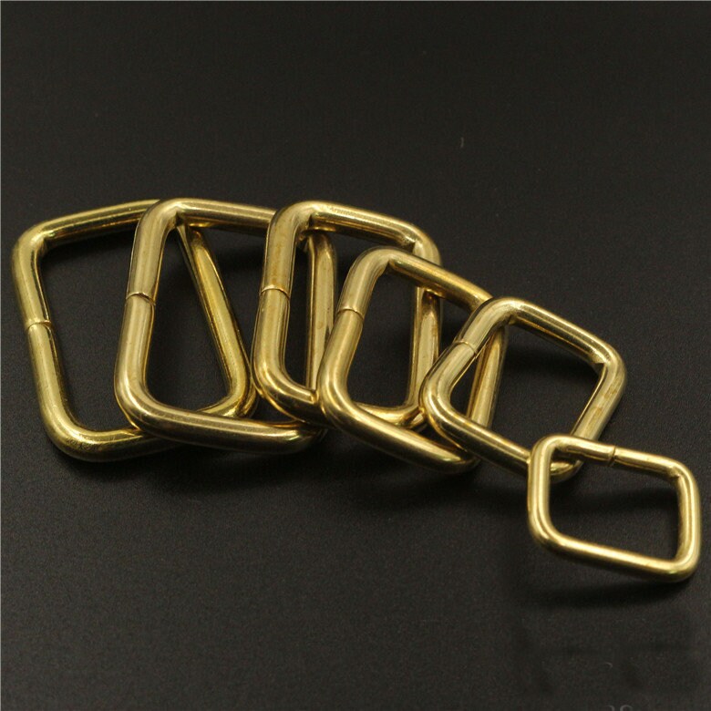 Solid Brass O D Webbing Ring Buckle Open Non-Welded Non-Soldered Rectangle Loop Strap Heavy Duty Leather Craft Hardware 16 20 25 32 38 40 mm