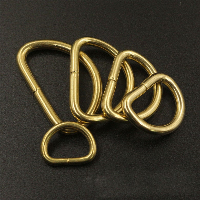 Solid Brass O D Webbing Ring Buckle Open Non-Welded Non-Soldered Rectangle Loop Strap Heavy Duty Leather Craft Hardware 16 20 25 32 38 40 mm