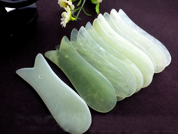 Natural Xiuyan Jade Gua Sha Board 95 30 4 mm 4 inch Green Face Body Guasha Tool DIY Wholesale Bulk