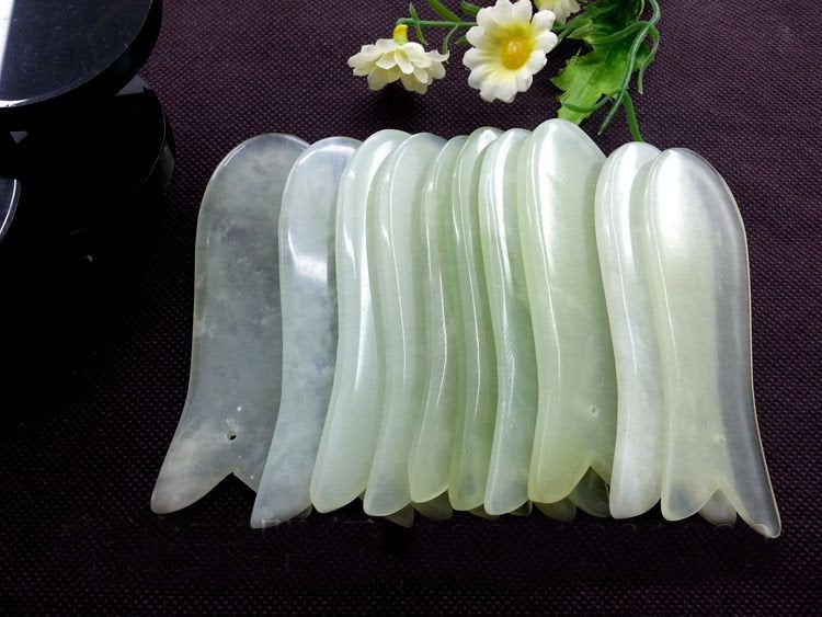 Natural Xiuyan Jade Gua Sha Board 95 30 4 mm 4 inch Green Face Body Guasha Tool DIY Wholesale Bulk