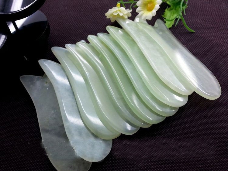 Natural Xiuyan Jade Gua Sha Board 95 30 4 mm 4 inch Green Face Body Guasha Tool DIY Wholesale Bulk