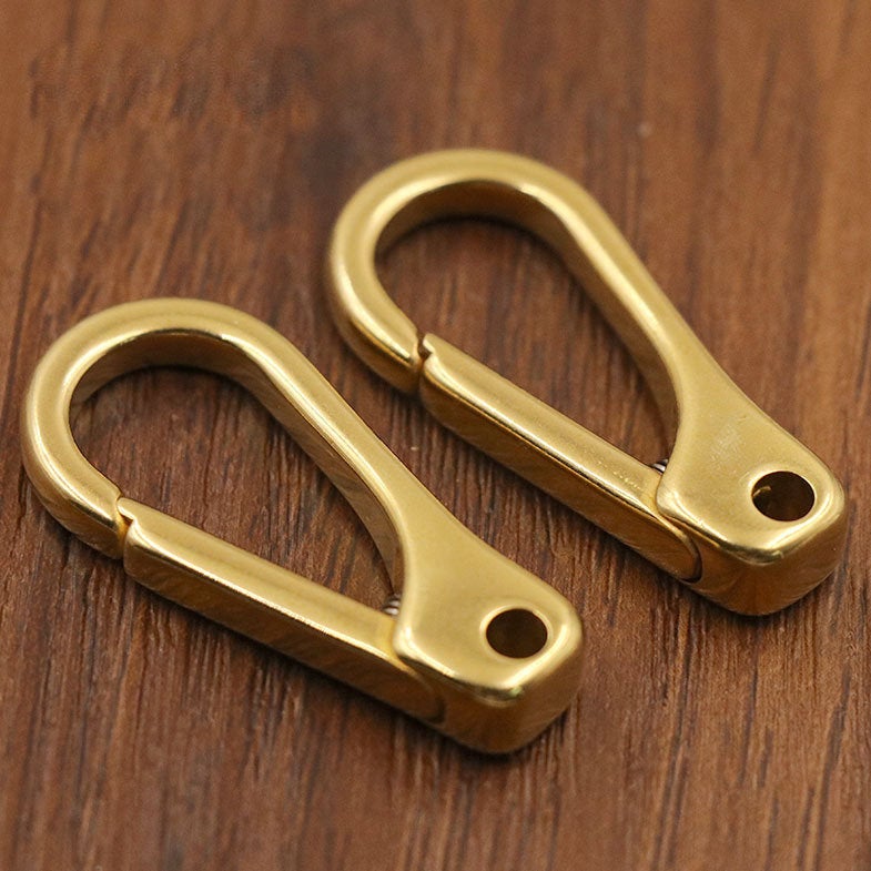 Solid Brass Fixed Loop Halter Snap Saddle Hook Fix Buckle Horse Headstall Reins Push Gate Clasp Key Fob Clip Webbing Strap Purse Repair DIY