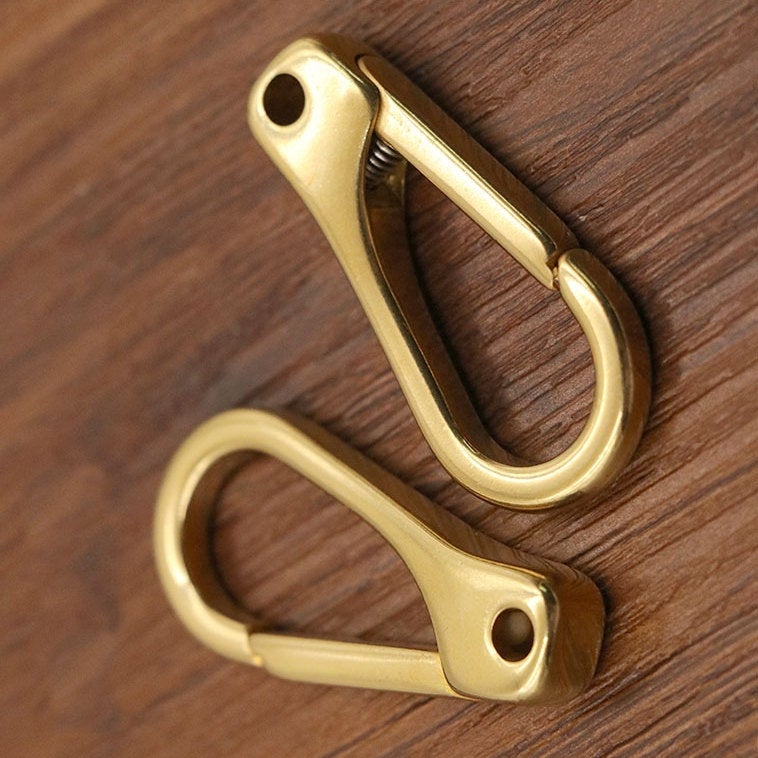 Solid Brass Fixed Loop Halter Snap Saddle Hook Fix Buckle Horse Headstall Reins Push Gate Clasp Key Fob Clip Webbing Strap Purse Repair DIY