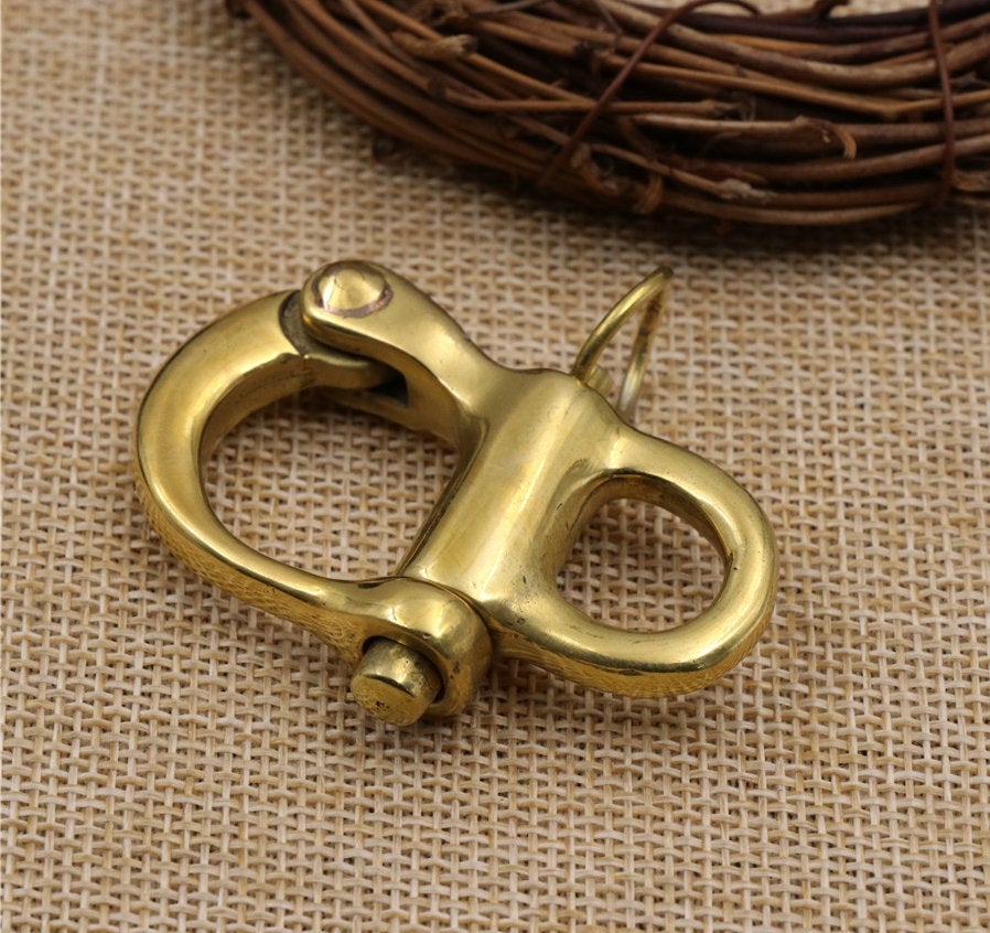 Solid Brass Swivel Fixed Eye Spring Snap Pelican Hook Shackle Quick Release Bail Rigging Sailing Boat Marine Clip Hardware Wholesale Bulk