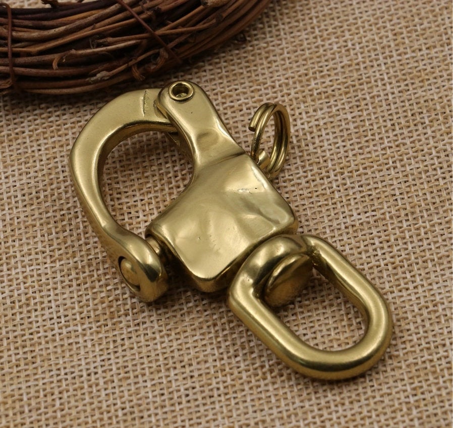 Solid Brass Swivel Fixed Eye Spring Snap Pelican Hook Shackle Quick Release Bail Rigging Sailing Boat Marine Clip Hardware Wholesale Bulk