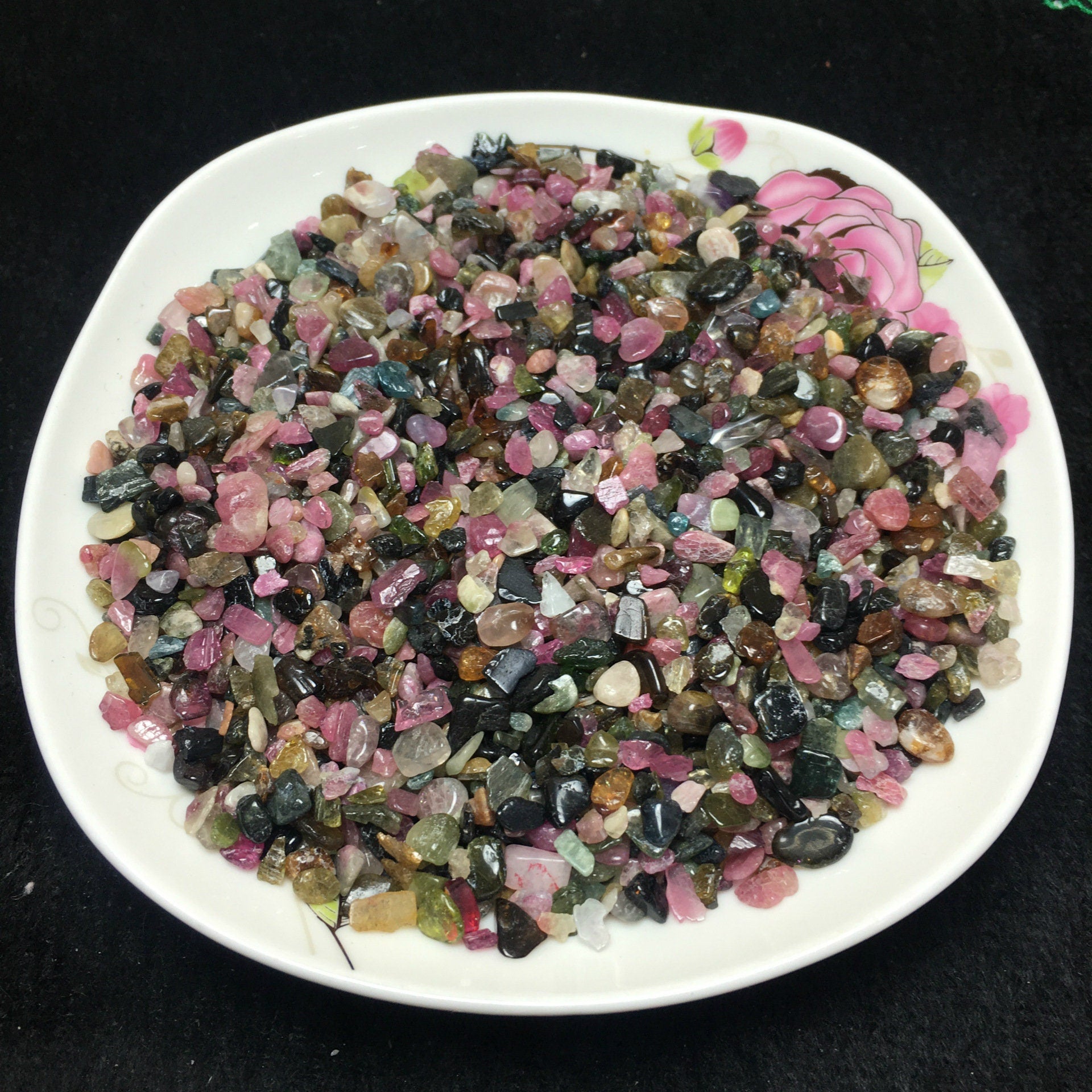 Natural Tourmaline Fish Aquarium Gravel 3.5oz Colored Vase Filler Gems Rocks Pebbles Stones For Jewelry Decor Chips Decoration Supplies