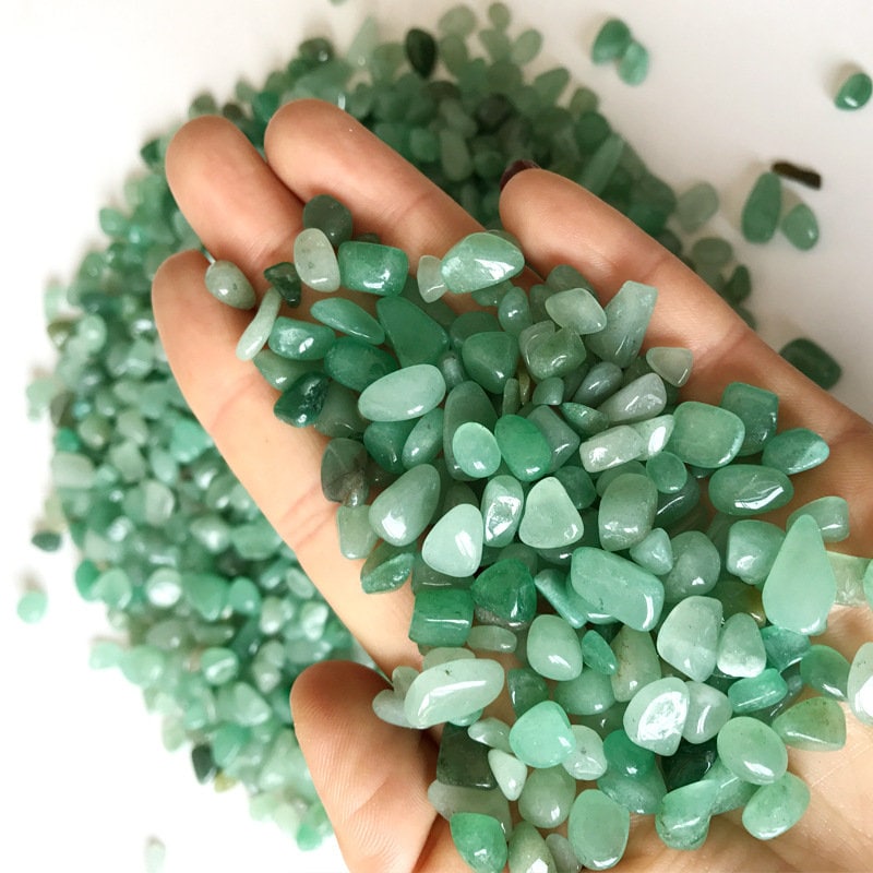 Natural Green Quartz Fish Aquarium Fish Tank Gravel 3.5oz Vase Filler Gems Rocks Pebbles Stones For Jewelry Decor Chips Decoration Supplies