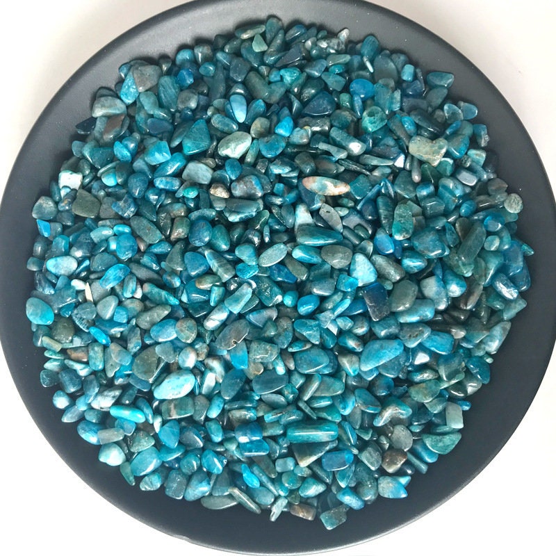 Natural Blue Apatite Aquarium Fish Tank Gravel 3.5oz Vase Filler Gems Rocks Pebbles Stones For Jewelry Decor Chips Decoration Supplies