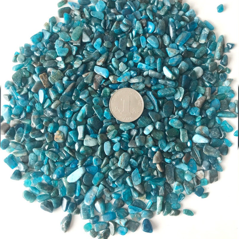 Natural Blue Apatite Aquarium Fish Tank Gravel 3.5oz Vase Filler Gems Rocks Pebbles Stones For Jewelry Decor Chips Decoration Supplies