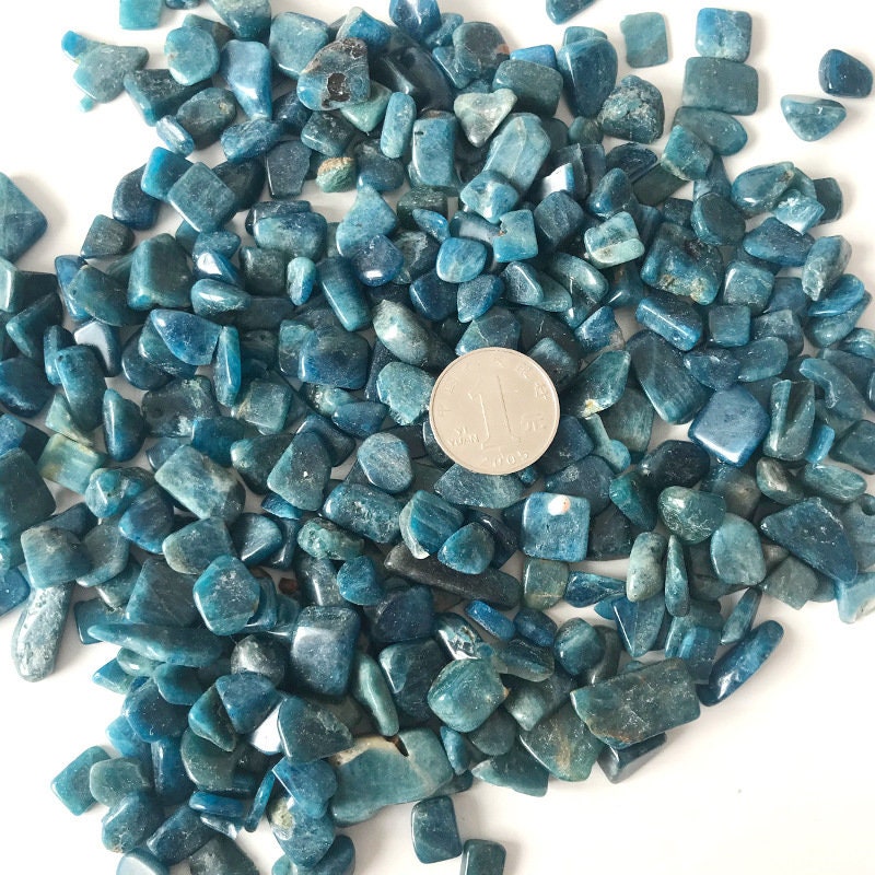 Natural Blue Apatite Aquarium Fish Tank Gravel 3.5oz Vase Filler Gems Rocks Pebbles Stones For Jewelry Decor Chips Decoration Supplies