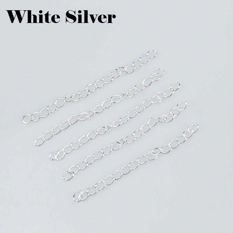 Extender Chain 2" Silver Bronze Gold Necklace Extension Curved Curb Chain Adjuster Oval Link Lengthener Tail Bracelet Finding Wholesale Lot