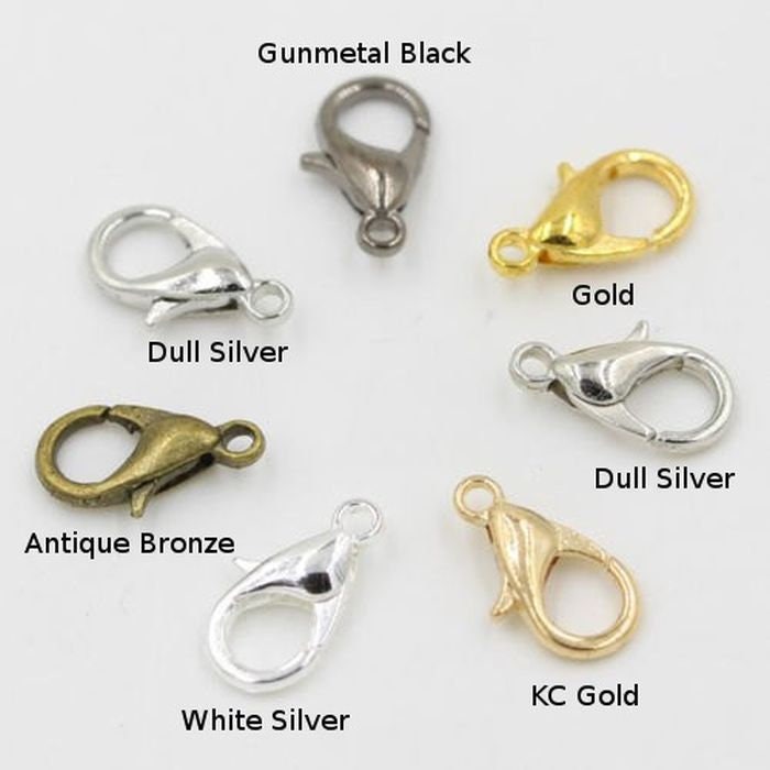 Lobster Claw Clasp Parrot Closure Silver Gold 10 12 21 mm Small Tiny Large Jewelry Making Necklace Bracelet Key Chain Ring Purse Connector