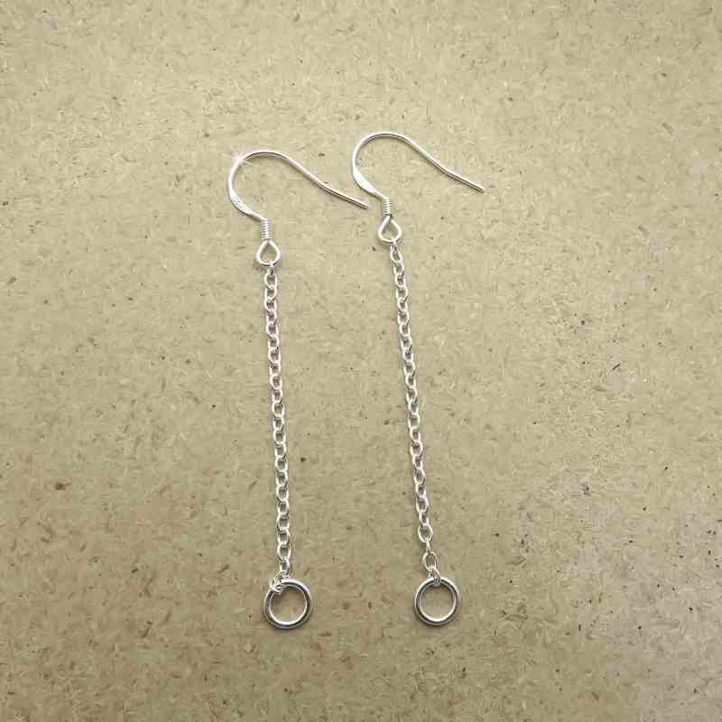 925 Sterling Silver Earring French Hook 30 - 50 mm Pure Ball Spring Coil Jump Ring Ear Wire with Chain Extender and Round Open Jump Rings