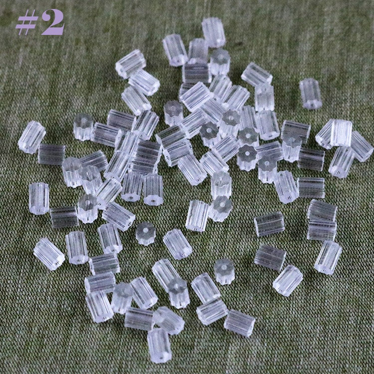 Invisible Clear Flat Rubber Earring Back 3 4 5 mm Plastic Ear Stud Pin Post Back 1/8" 3/16" 1/4" Stopper Clip DIY Jewelry Making